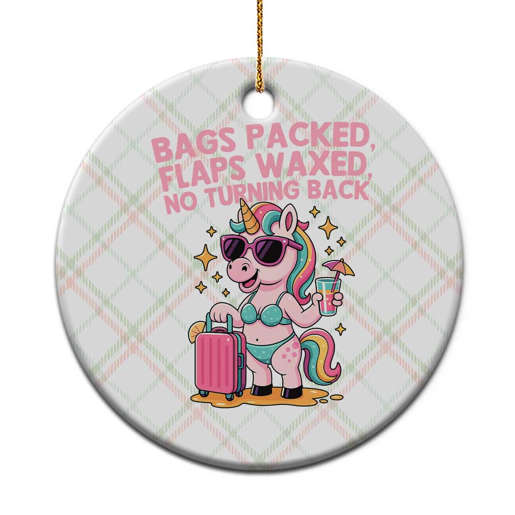 Funny Girls Trip Unicorn Ceramic Ornament Bags Packed Flaps Waxed No Turning Back Bikini Vacation Bachelorette TS02 1pc Christmas Plaid Print Your Wear