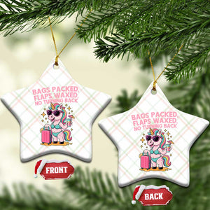 Funny Girls Trip Unicorn Ceramic Ornament Bags Packed Flaps Waxed No Turning Back Bikini Vacation Bachelorette TS02 Print Your Wear