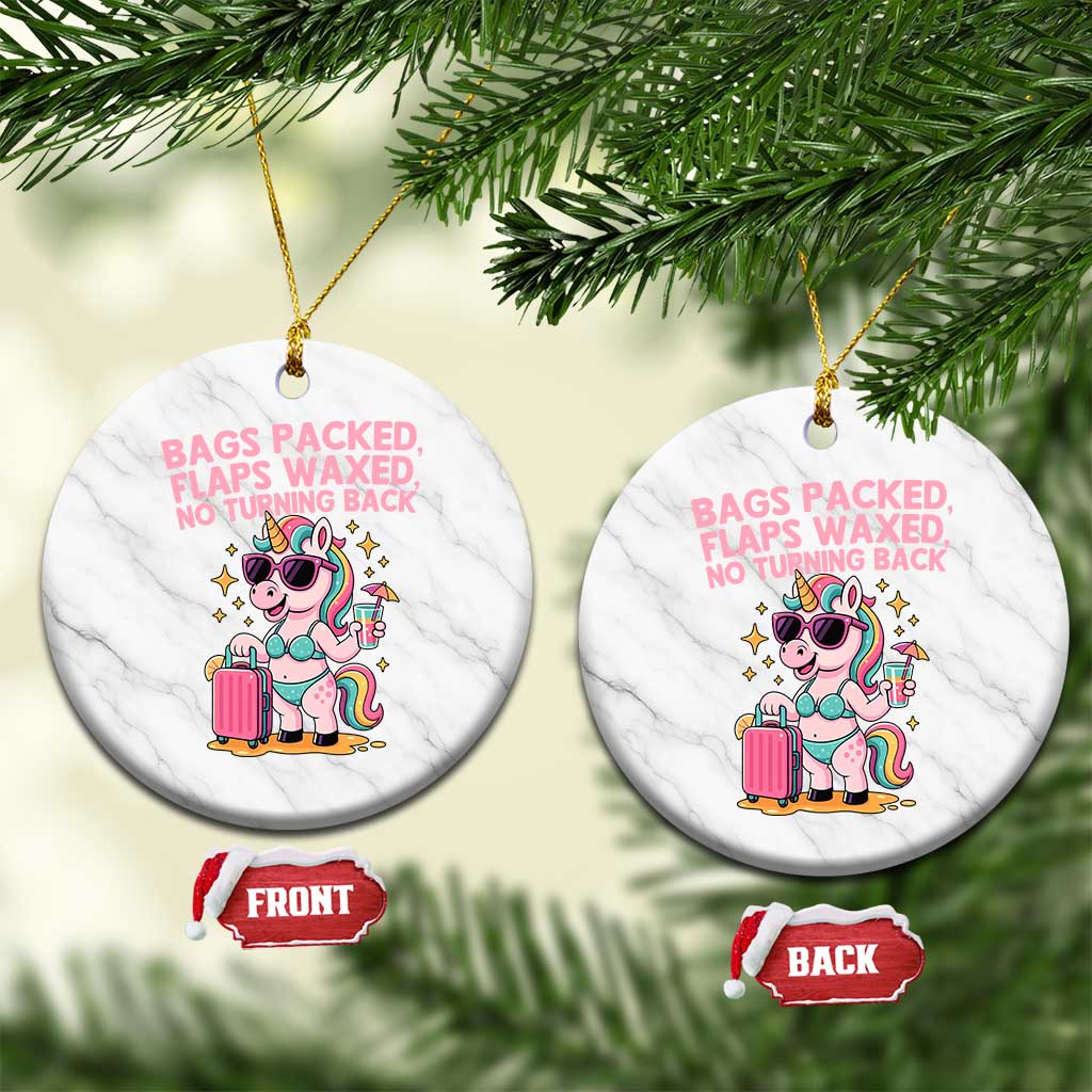 Funny Girls Trip Unicorn Ceramic Ornament Bags Packed Flaps Waxed No Turning Back Bikini Vacation Bachelorette TS02 1pc White Marble Print Your Wear