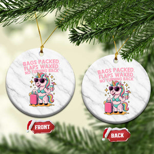 Funny Girls Trip Unicorn Ceramic Ornament Bags Packed Flaps Waxed No Turning Back Bikini Vacation Bachelorette TS02 1pc White Marble Print Your Wear
