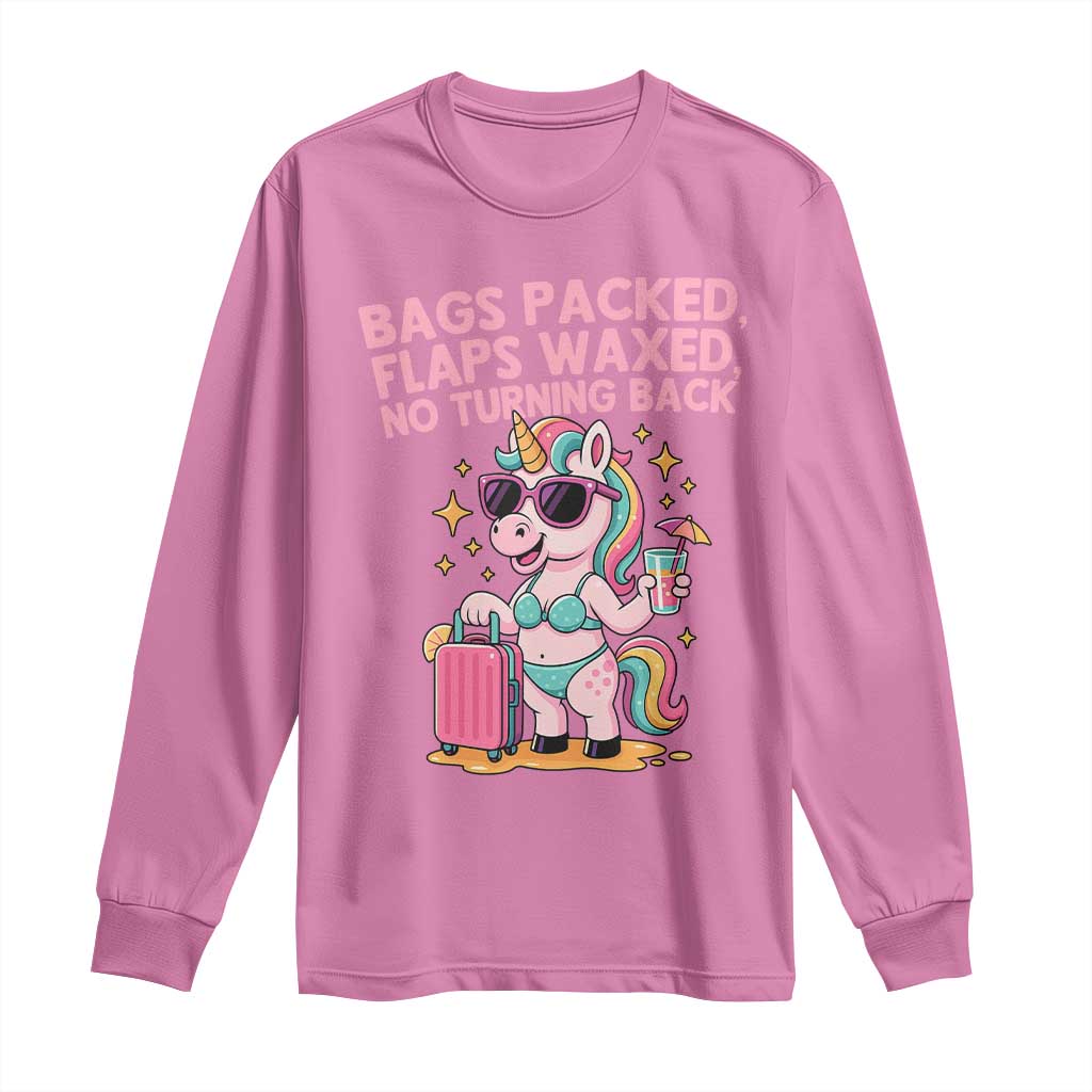Funny Girls Trip Unicorn Long Sleeve Shirt Bags Packed Flaps Waxed No Turning Back Bikini Vacation Bachelorette TS02 Azalea Print Your Wear
