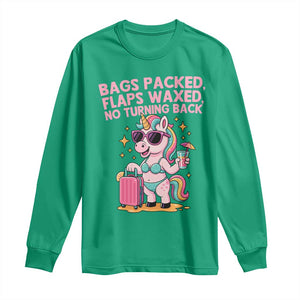 Funny Girls Trip Unicorn Long Sleeve Shirt Bags Packed Flaps Waxed No Turning Back Bikini Vacation Bachelorette TS02 Irish Green Print Your Wear