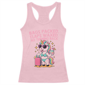 Funny Girls Trip Unicorn Racerback Tank Top Bags Packed Flaps Waxed No Turning Back Bikini Vacation Bachelorette TS02 Light Pink Print Your Wear