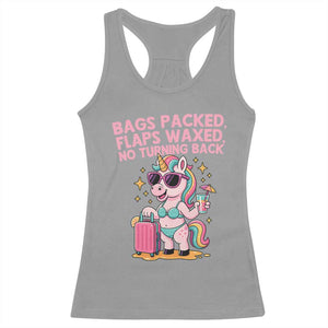 Funny Girls Trip Unicorn Racerback Tank Top Bags Packed Flaps Waxed No Turning Back Bikini Vacation Bachelorette TS02 Sport Gray Print Your Wear