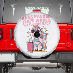 Funny Girls Trip Unicorn Spare Tire Cover Bags Packed Flaps Waxed No Turning Back Bikini Vacation Bachelorette TS02 White Print Your Wear