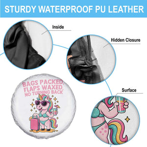 Funny Girls Trip Unicorn Spare Tire Cover Bags Packed Flaps Waxed No Turning Back Bikini Vacation Bachelorette TS02 Print Your Wear