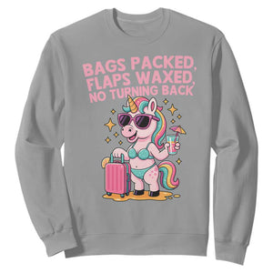 Funny Girls Trip Unicorn Sweatshirt Bags Packed Flaps Waxed No Turning Back Bikini Vacation Bachelorette TS02 Sport Gray Print Your Wear