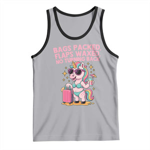 Funny Girls Trip Unicorn Tank Top Bags Packed Flaps Waxed No Turning Back Bikini Vacation Bachelorette TS02 Athletic Heather Black Print Your Wear