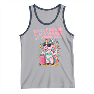Funny Girls Trip Unicorn Tank Top Bags Packed Flaps Waxed No Turning Back Bikini Vacation Bachelorette TS02 Athletic Heather Navy Print Your Wear
