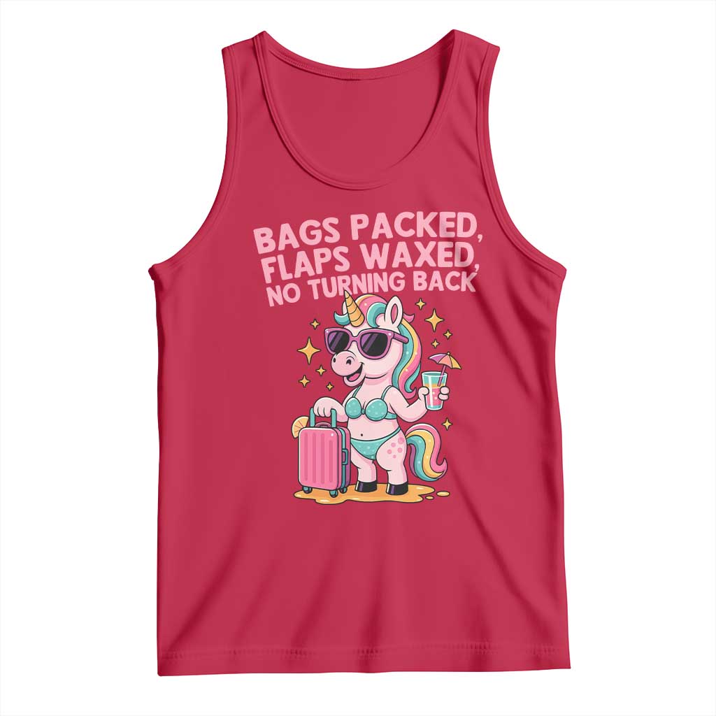 Funny Girls Trip Unicorn Tank Top Bags Packed Flaps Waxed No Turning Back Bikini Vacation Bachelorette TS02 Red Print Your Wear
