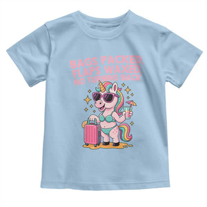 Funny Girls Trip Unicorn Toddler T Shirt Bags Packed Flaps Waxed No Turning Back Bikini Vacation Bachelorette TS02 Light Blue Print Your Wear