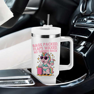 Funny Girls Trip Unicorn Tumbler With Handle Bags Packed Flaps Waxed No Turning Back Bikini Vacation Bachelorette TS02 Print Your Wear
