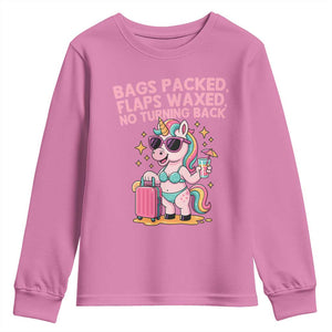 Funny Girls Trip Unicorn Youth Sweatshirt Bags Packed Flaps Waxed No Turning Back Bikini Vacation Bachelorette TS02 Azalea Print Your Wear