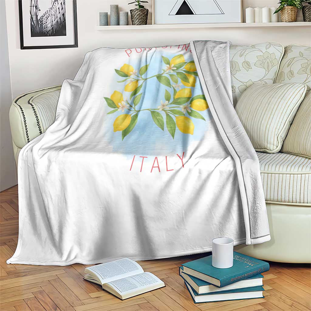 Portofino Italy Lemons Throw Blanket Vintage Coastal Europe Travel Summer Vibe Aesthetic TS02 Print Your Wear
