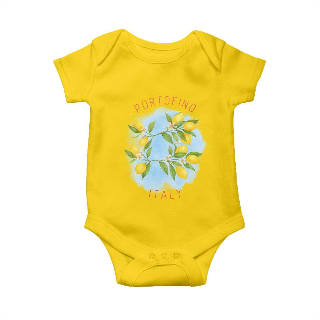Portofino Italy Lemons Baby Onesie Vintage Coastal Europe Travel Summer Vibe Aesthetic TS02 Daisy Print Your Wear