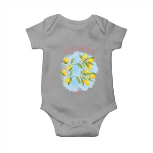 Portofino Italy Lemons Baby Onesie Vintage Coastal Europe Travel Summer Vibe Aesthetic TS02 Sport Gray Print Your Wear