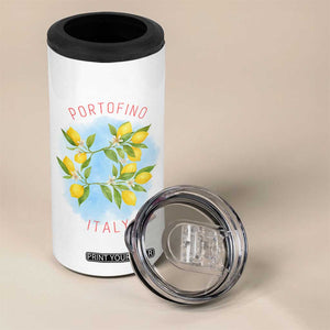 Portofino Italy Lemons 4 in 1 Can Cooler Tumbler Vintage Coastal Europe Travel Summer Vibe Aesthetic TS02 Print Your Wear