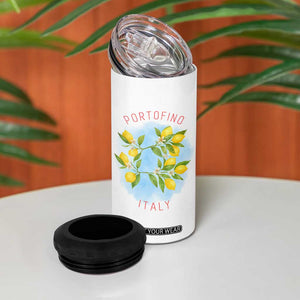 Portofino Italy Lemons 4 in 1 Can Cooler Tumbler Vintage Coastal Europe Travel Summer Vibe Aesthetic TS02 Print Your Wear