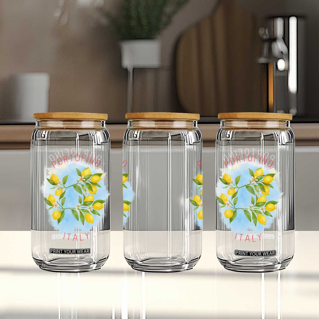 Portofino Italy Lemons Glass Can Vintage Coastal Europe Travel Summer Vibe Aesthetic TS02 Print Your Wear