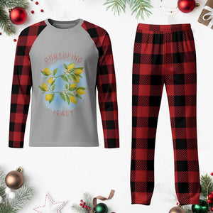 Portofino Italy Lemons Plaid Pajama Set Vintage Coastal Europe Travel Summer Vibe Aesthetic TS02 Buffalo Plaid Print Your Wear