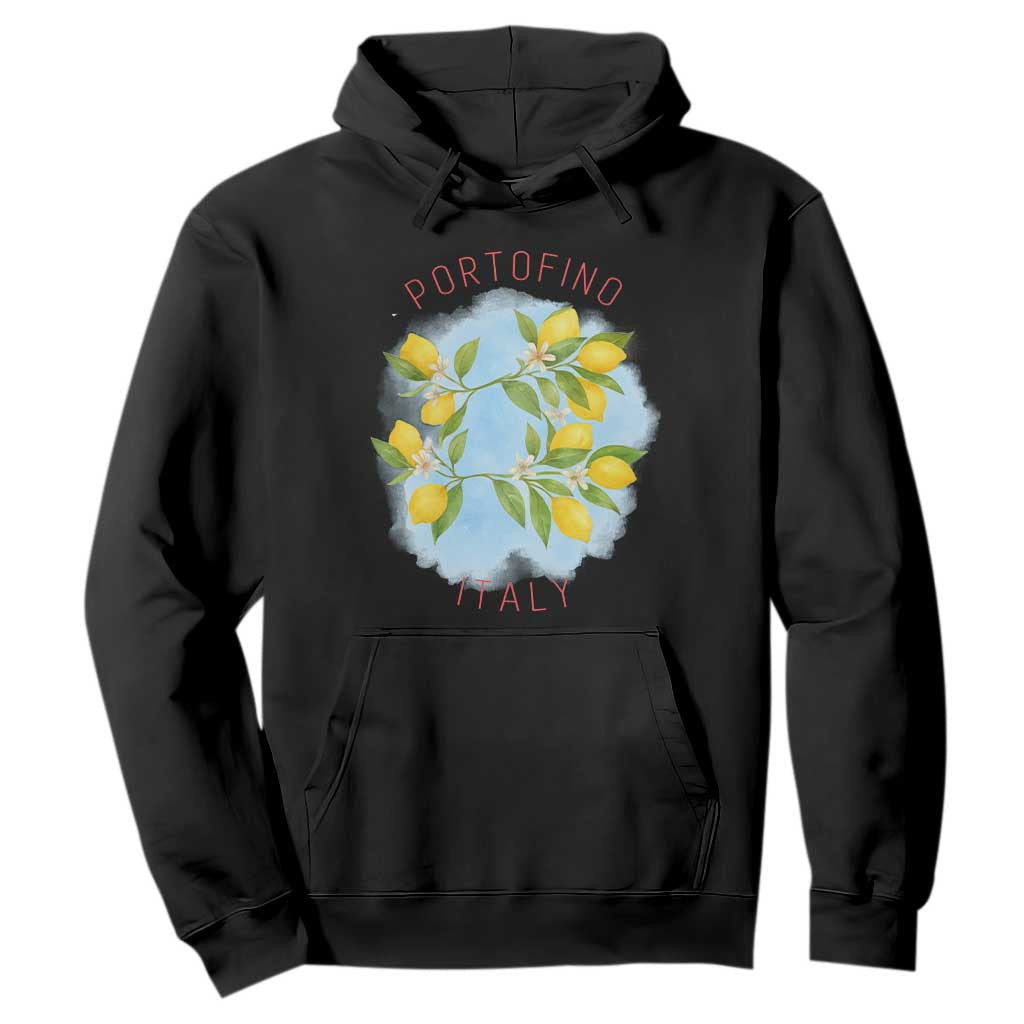 Portofino Italy Lemons Hoodie Vintage Coastal Europe Travel Summer Vibe Aesthetic TS02 Black Print Your Wear