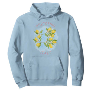 Portofino Italy Lemons Hoodie Vintage Coastal Europe Travel Summer Vibe Aesthetic TS02 Light Blue Print Your Wear