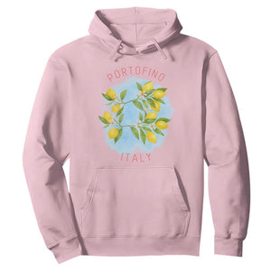 Portofino Italy Lemons Hoodie Vintage Coastal Europe Travel Summer Vibe Aesthetic TS02 Light Pink Print Your Wear