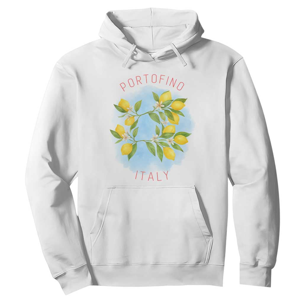 Portofino Italy Lemons Hoodie Vintage Coastal Europe Travel Summer Vibe Aesthetic TS02 White Print Your Wear