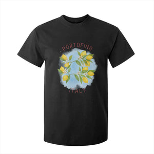 Portofino Italy Lemons T Shirt For Kid Vintage Coastal Europe Travel Summer Vibe Aesthetic TS02 Black Print Your Wear