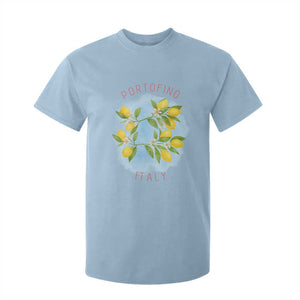 Portofino Italy Lemons T Shirt For Kid Vintage Coastal Europe Travel Summer Vibe Aesthetic TS02 Light Blue Print Your Wear