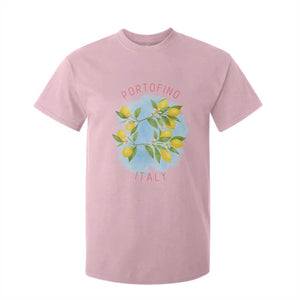 Portofino Italy Lemons T Shirt For Kid Vintage Coastal Europe Travel Summer Vibe Aesthetic TS02 Light Pink Print Your Wear