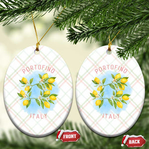Portofino Italy Lemons Ceramic Ornament Vintage Coastal Europe Travel Summer Vibe Aesthetic TS02 Print Your Wear