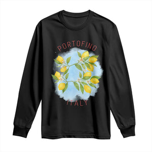 Portofino Italy Lemons Long Sleeve Shirt Vintage Coastal Europe Travel Summer Vibe Aesthetic TS02 Black Print Your Wear