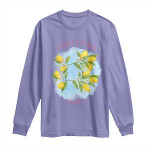 Portofino Italy Lemons Long Sleeve Shirt Vintage Coastal Europe Travel Summer Vibe Aesthetic TS02 Violet Print Your Wear