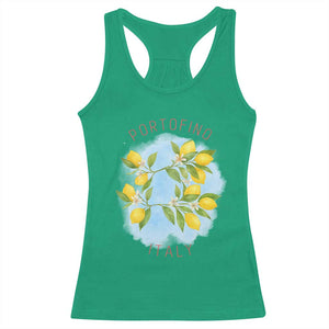 Portofino Italy Lemons Racerback Tank Top Vintage Coastal Europe Travel Summer Vibe Aesthetic TS02 Irish Green Print Your Wear