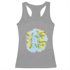 Portofino Italy Lemons Racerback Tank Top Vintage Coastal Europe Travel Summer Vibe Aesthetic TS02 Sport Gray Print Your Wear