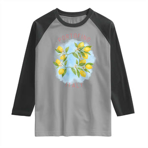 Portofino Italy Lemons Raglan Shirt Vintage Coastal Europe Travel Summer Vibe Aesthetic TS02 Sport Gray Black Print Your Wear