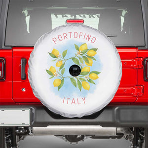 Portofino Italy Lemons Spare Tire Cover Vintage Coastal Europe Travel Summer Vibe Aesthetic TS02 White Print Your Wear