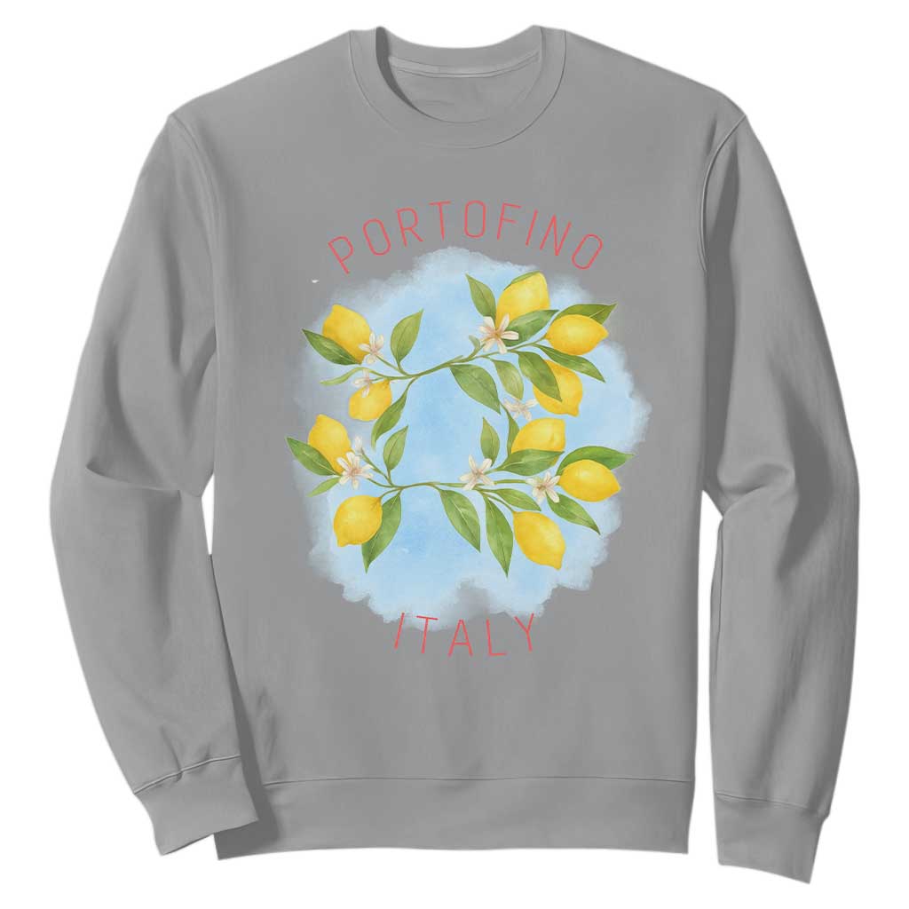 Portofino Italy Lemons Sweatshirt Vintage Coastal Europe Travel Summer Vibe Aesthetic TS02 Sport Gray Print Your Wear