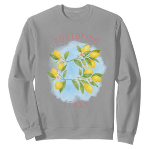 Portofino Italy Lemons Sweatshirt Vintage Coastal Europe Travel Summer Vibe Aesthetic TS02 Sport Gray Print Your Wear