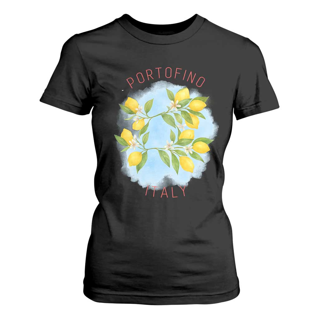 Portofino Italy Lemons T Shirt For Women Vintage Coastal Europe Travel Summer Vibe Aesthetic TS02 Black Print Your Wear