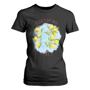 Portofino Italy Lemons T Shirt For Women Vintage Coastal Europe Travel Summer Vibe Aesthetic TS02 Black Print Your Wear
