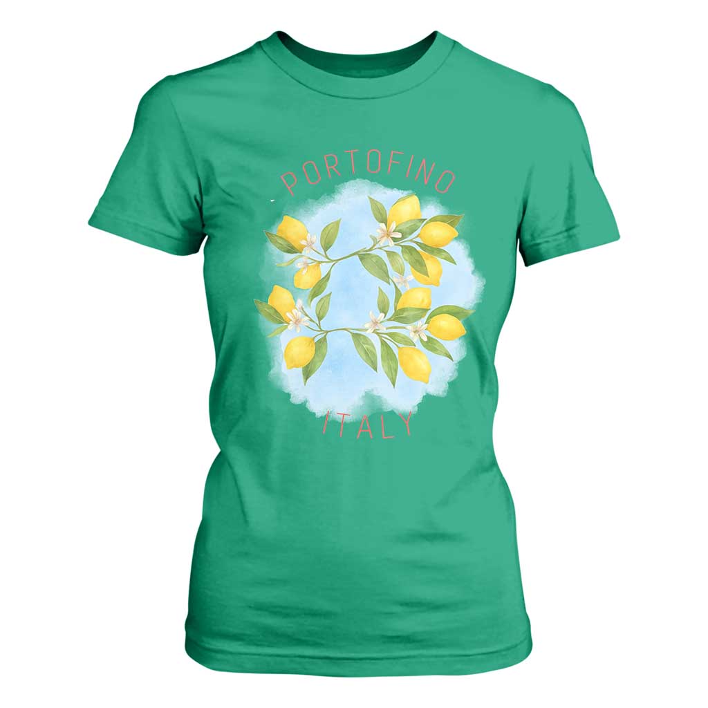 Portofino Italy Lemons T Shirt For Women Vintage Coastal Europe Travel Summer Vibe Aesthetic TS02 Irish Green Print Your Wear