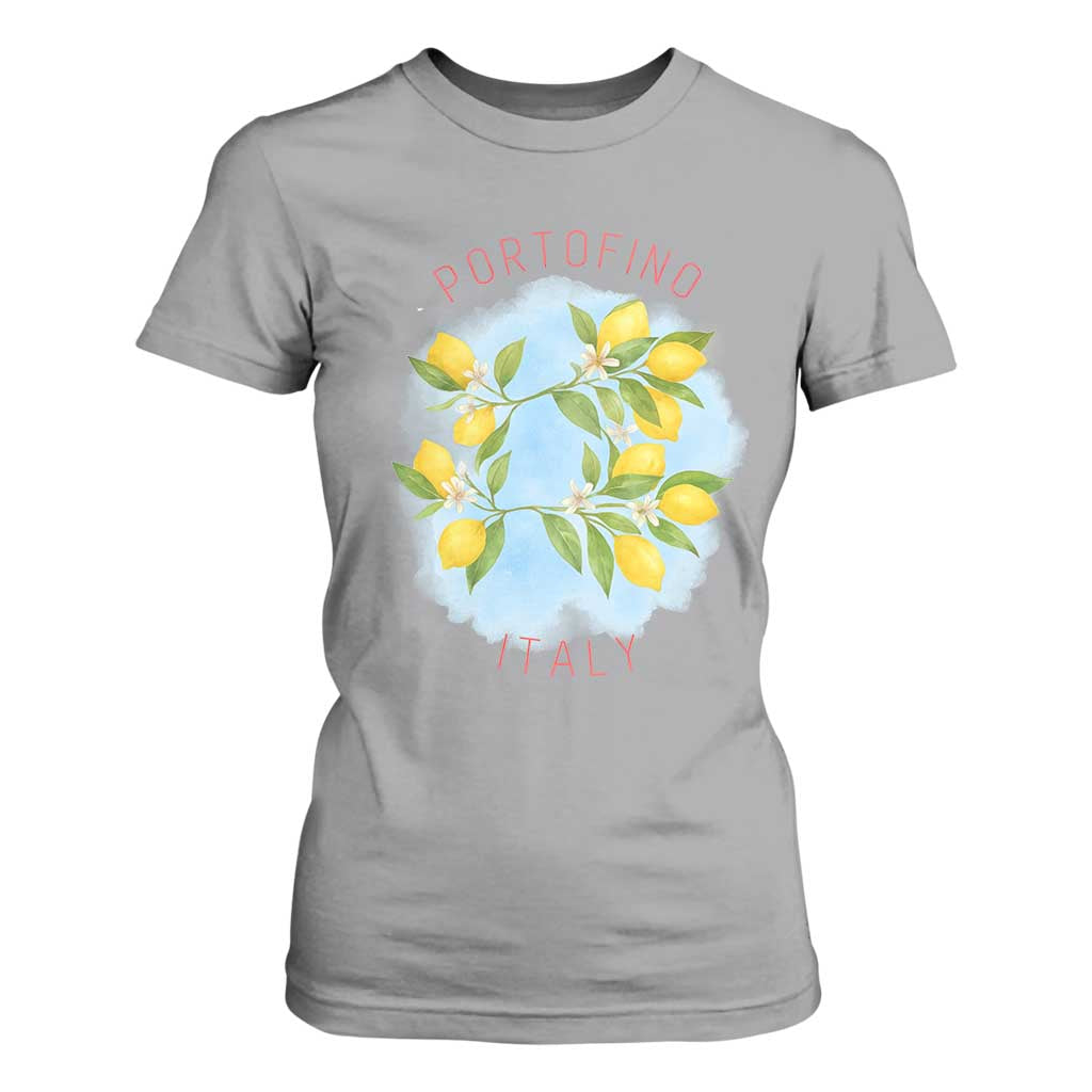 Portofino Italy Lemons T Shirt For Women Vintage Coastal Europe Travel Summer Vibe Aesthetic TS02 Sport Gray Print Your Wear