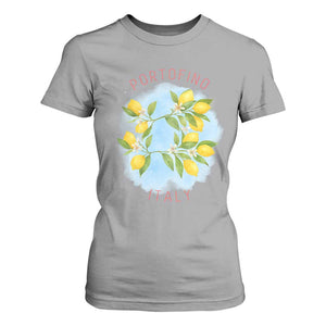 Portofino Italy Lemons T Shirt For Women Vintage Coastal Europe Travel Summer Vibe Aesthetic TS02 Sport Gray Print Your Wear
