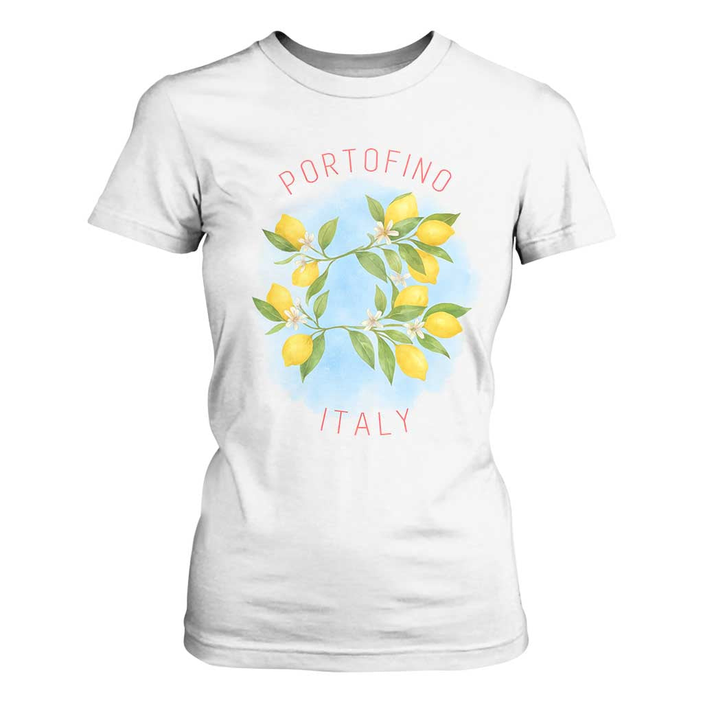 Portofino Italy Lemons T Shirt For Women Vintage Coastal Europe Travel Summer Vibe Aesthetic TS02 White Print Your Wear