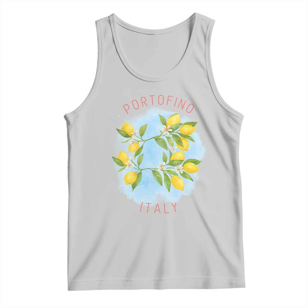 Portofino Italy Lemons Tank Top Vintage Coastal Europe Travel Summer Vibe Aesthetic TS02 Ash Print Your Wear