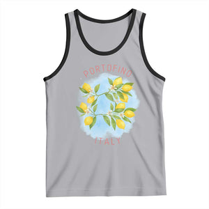 Portofino Italy Lemons Tank Top Vintage Coastal Europe Travel Summer Vibe Aesthetic TS02 Athletic Heather Black Print Your Wear