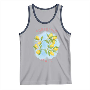 Portofino Italy Lemons Tank Top Vintage Coastal Europe Travel Summer Vibe Aesthetic TS02 Athletic Heather Navy Print Your Wear
