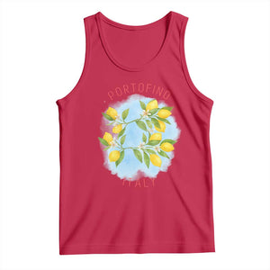 Portofino Italy Lemons Tank Top Vintage Coastal Europe Travel Summer Vibe Aesthetic TS02 Red Print Your Wear